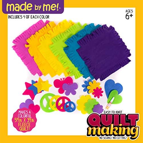 Made By Me Easy to Knot Quilt Making Kit by Horizon Group USA, No Sewing, No Cutting, 59 in. x 39 in. Fleece Blanket, Pre-Cut Squares & Felt Decals (57964F) - Image 2