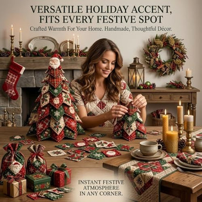 HZSprance DIY Quilted Christmas Tree Kit –3D Fabric Patchwork Kit(F) - Image 5