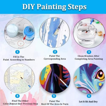 Artunion Framed Paint by Numbers Kit for Adults Beginners & Kids Ages 8-12,Colorful Pitbull Dog Paint by Number with Frame,Dog Animal Paint by Numbers Kit on Canvas 10 * 10 Inch Without Easel - Image 6