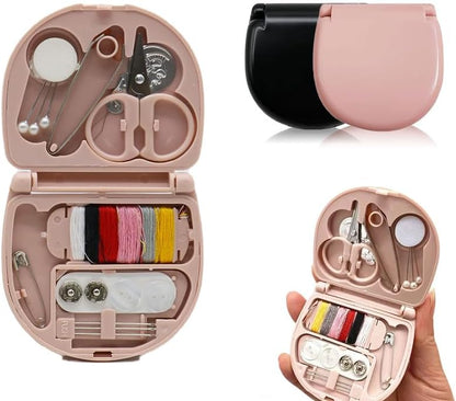REROON 2 Pack Mini Travel Sewing Kit for Adult & Kid | Portable Sewing Box Kit Bulk | Small Emergency Repair Set with Thread Scissors Needle for Travel, Beginner DIY Handcraft | Black + Pink by Unknown