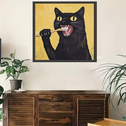 GEMFAMILY Paint by Numbers Kit for Adults Beginners, Animal Cat Adult Paint by Number Kits on Canvas,DIY Black Cat Digital Oil Number Painting Kits for Home Decor 16 X 16 inch - Image 3
