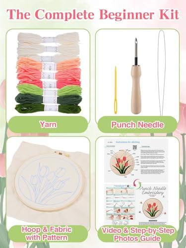 Punch Needle Kit Adults Beginner, Step-by-Step Guide & Video - Image 2