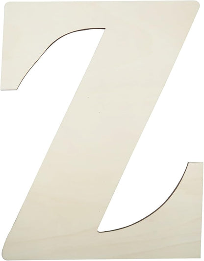 12 Inch Unfinished Wooden Numbers, 1/8 Inch Thick Large Blank Wooden Alphabet Handmade Painting Sign Boards for DIY Birthday Wedding Graduate Party Decor Props - Z