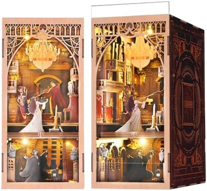 MiniCity Phantom of the Opera DIY Book Nook Kit, Bookshelf Insert with LED by MiniCity