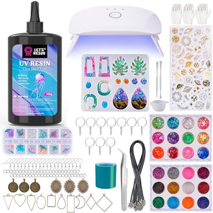 LET'S RESIN 250g UV Resin Jewelry Making Kit, 153Pcs Starter Kit with Light by LETSRESIN