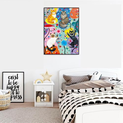 VIGEGU Cat Paint by Numbers Kit for Adults Beginner,Easy Adult Paint by Number Kits on Canvas DIY Painting for Beginners Art by Numbers for Home Wall Decor 16x20 Inch - Image 3