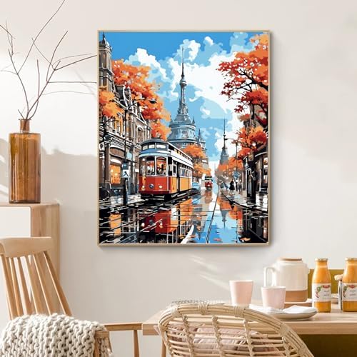 PRASIO Paint by Numbers Kit for Adults Beginner, Landscape Adult Paint by Number Kits, DIY Acrylic Paint by Numbers Kit for Adults Canvas for Home Decor Gift 16x20 Inch - Image 6