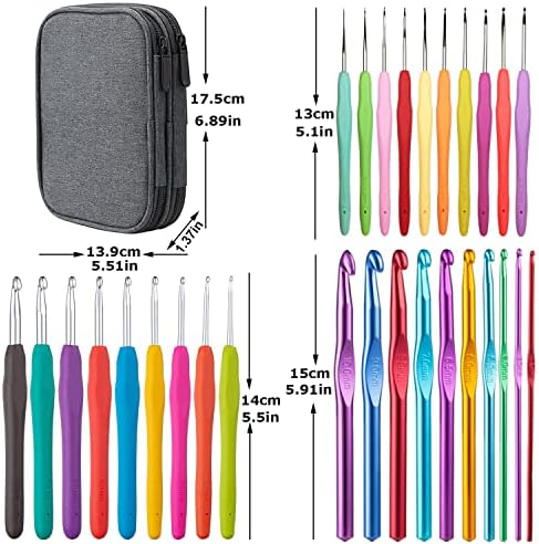 100pcs Crochet Hooks Set in Case Ergonomic Soft Grip Handles Weave Yarn Knitting Needles Kit and Crochet Needle Accessories Crochet Kit Complete Crochet Set for Beginners and Experiecced Crochet Lover - Image 2