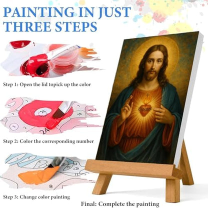 Jesus Paint by Numbers Kit for Adults Framed Canvas 12X16 in, Frameworkless - Image 6
