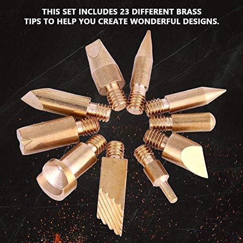 Wood Burning Pen Tips, 23Pcs Woodburning Accessories Stencils Soldering Iron Pyrography Working Carving Tool Kit for Embossing/Adults/Beginners/Birthday/Wedding Anniversary/Halloween/Christmas DIY - Image 6