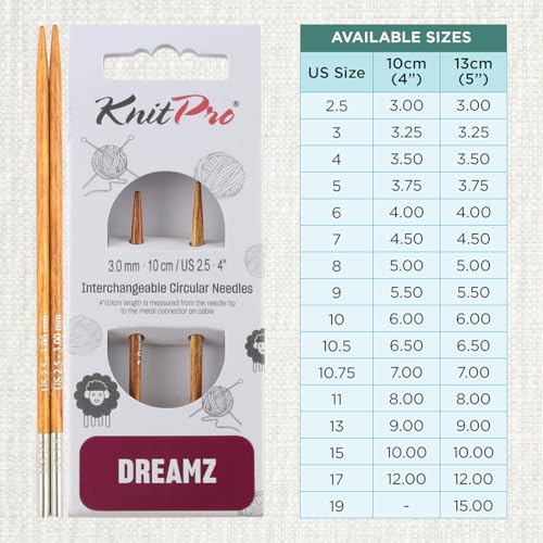 KnitPro Dreamz Interchangeable Circular Needles 4" (10cm) | US Size 2.5 (3mm) - Image 4