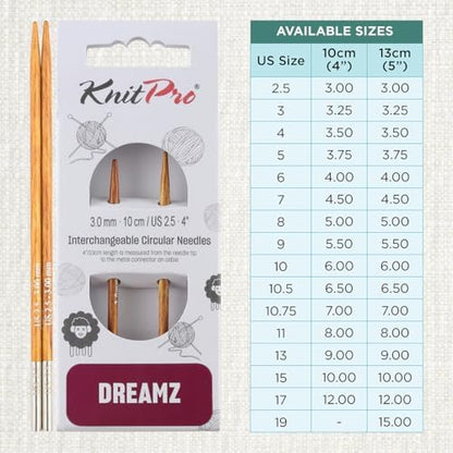 KnitPro Dreamz Interchangeable Circular Needles 4" (10cm) | US Size 2.5 (3mm) - Image 4