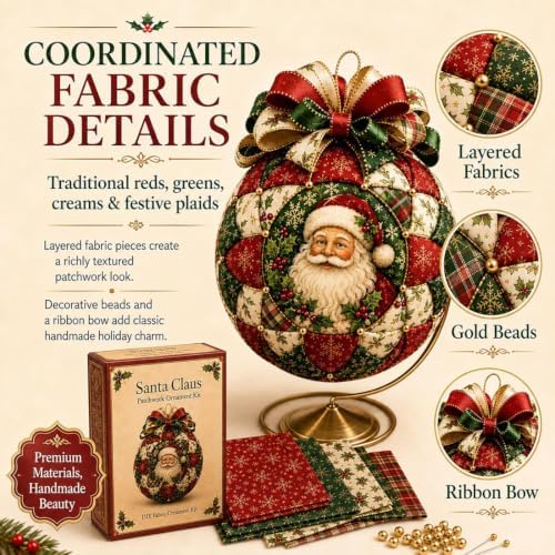 Christmas Classics Patchwork Ornament DIY Kit, Patchwork Ornament Kit (*D) - Image 2