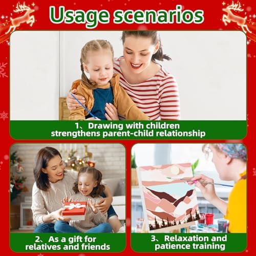Reivworl Christmas Paint by Numbers Kit for Adults Beginners, Gnome Paint by Numbers, Adult Paint by Number Kits for Gifts and Home Wall Decor 16x16 Inch - Image 7