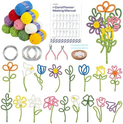 Caydo iCord Flower Starter Kit, 20 Flowers & 4 Leaves Pattern for Beginners by Caydo