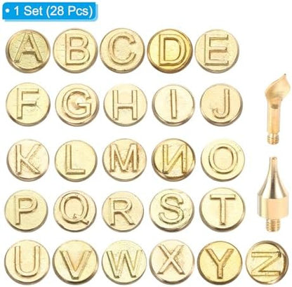 PATIKIL 28pcs Wood Burning Kit, Letter Wood Burner Tool Alphabet for Beginners Embossing Carving DIY Adults Crafts Pyrography - Image 3