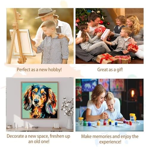 Artunion Framed Paint by Numbers Kit for Adults Beginners & Kids Ages 8-12,Colorful Dachshund Dog Paint by Number with Frame,Dog Animal Paint by Numbers Kit on Canvas 10 * 10 Inch Without Easel - Image 7