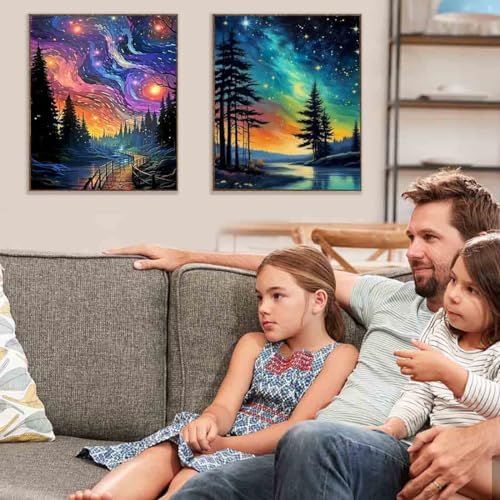 VIGEGU 4 Pack Paint by Numbers Kit for Adults Beginner with Frame - Image 4