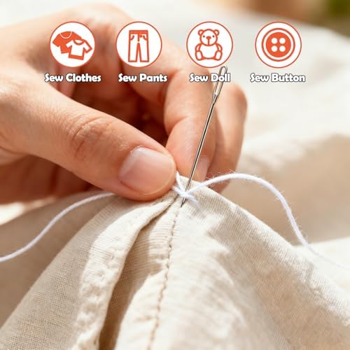 37 Piece Sewing Kit, Portable Sewing Tool Set with Stainless Steel Needles, Thread, Seam Ripper & Thimbles, Compact DIY Hand Sewing Kit for Home, Travel & Emergency Repairs - Image 6