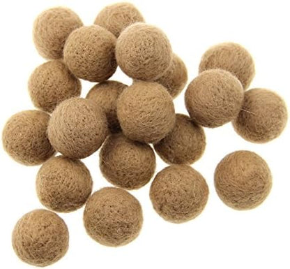 Zasy 30mm Needle Wool Felt Balls Foam Filled Wool Felt Pom Pom Home Decor DIY (Khaki) by Zasy