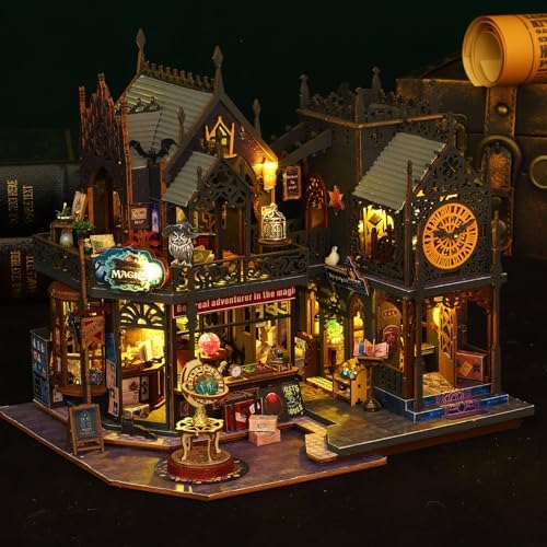 Fifijoy DIY Miniature Dollhouse Kit, Holo Magic City DIY Miniature House kit Wooden Dollhouse Kit, DIY Mini House kit for Adults to Build - Image 4