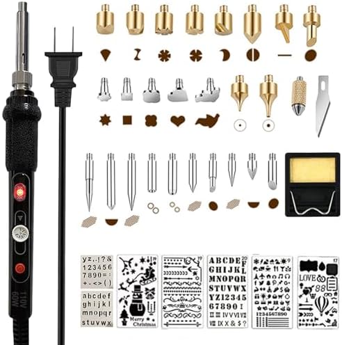 Wood Burning Kit,Wood Burning Tool with Adjustable Temperature 200~450°C, Professional Wood Burning Pen for Embossing Carving DIY Adults Crafts Beginners by Aipudi+wood+burning+kit