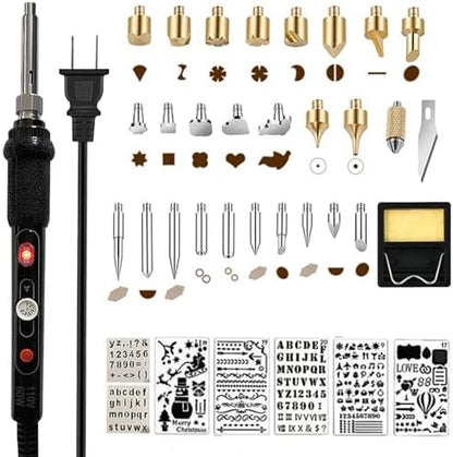 Wood Burning Kit,Wood Burning Tool with Adjustable Temperature 200~450°C, Professional Wood Burning Pen for Embossing Carving DIY Adults Crafts Beginners by Aipudi+wood+burning+kit