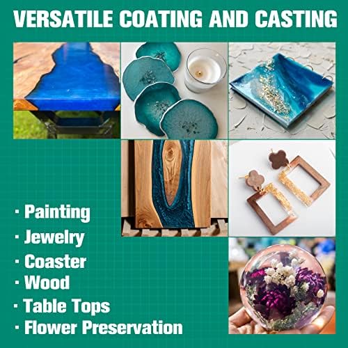 Teexpert Epoxy Resin Crystal Clear: 1 Gallon Epoxy Resin Kit Casting Resin Non Toxic High Gloss for Casting Coating Art DIY Craft Jewelry Wood Table - 2 Part(64oz Resin and 64oz Hardener) - Image 5