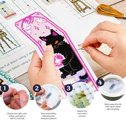 ORIGACH 6 Set Fantasy Tarot Cross Stitch Bookmark Kit for Beginner - Image 4
