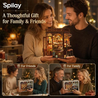 Spilay Book Nook Kit for Adults, Morning Mist Cafe DIY Miniature House Kit - Image 6