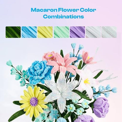 Caydo 700 Pieces Pipe Cleaner Flower Kit with 16 Flowers Videos, 7 Colors - Image 6