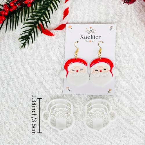 Xaekicr Christmas Santa Polymer Clay Cutters Set – Clay Earring Cutters for DIY Earrings – Cute Holiday Face Clay Molds – Polymer Clay Tools for Jewelry Making - Image 2