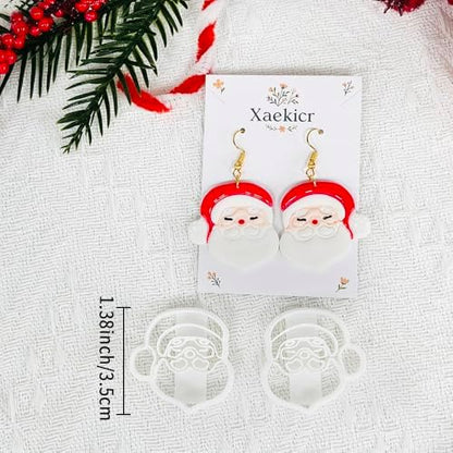 Xaekicr Christmas Santa Polymer Clay Cutters Set – Clay Earring Cutters for DIY Earrings – Cute Holiday Face Clay Molds – Polymer Clay Tools for Jewelry Making - Image 2