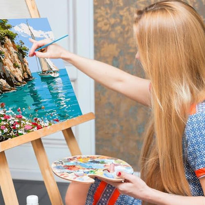 Mrnsiet Sailboat DIY Paint by Numbers for Adults, Coastal Sail Boat Paint by Number for Beginners, DIY Landscape Painting by Number Kits Oil Paint Drawing Canvas Home Decor 16x20 Inch - Image 4