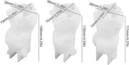 3 Wise Rabbit Molds - No See/Speak/Hear Candle 3 Pack Bunny Resin Mold - Resin Casting Silicone Molds for Home Decor & Candle Making Wave Spiral Mold