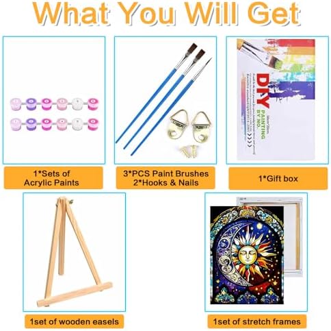 Meothan Framed Paint by Numbers Kits for Adults 12x16in with Wooden Easel - Image 4