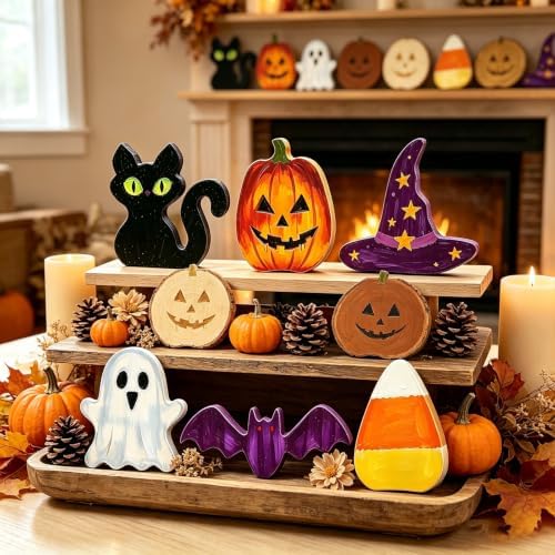 Halloween Wooden Painting Kit, 6 DIY Paintable Wood Cutouts Ornaments - Image 7