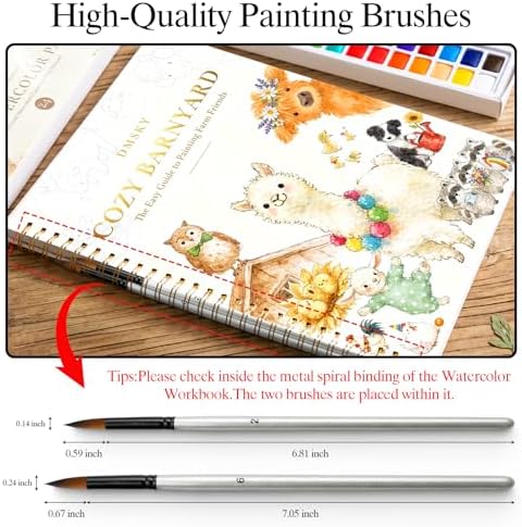 Watercolor Workbook for Beginners,18 Whimsical Farm Animal Water Coloring Book,Relaxing & Easy to Paint Water Coloring Book with 24 Colors-Perfect for Gifting to Creativity & Joy for Adults - Image 2