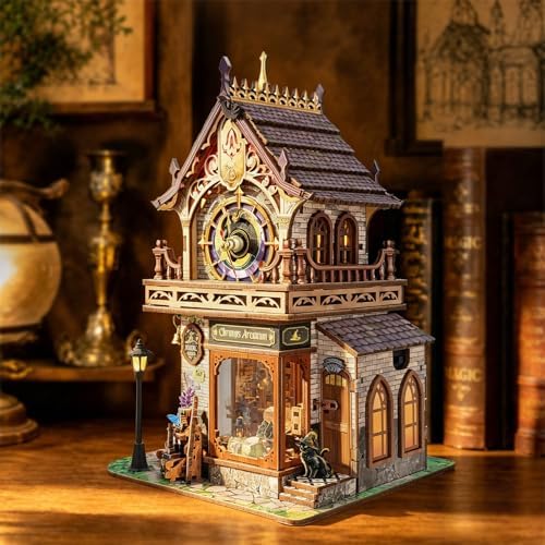 Time Magic Club Book Nook Kit with Rotating Tower, Music & Lights - Image 4