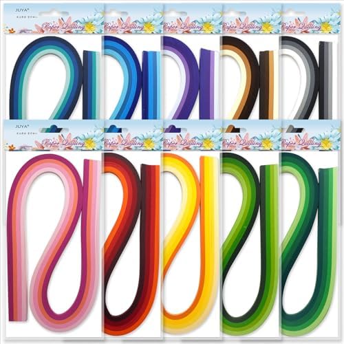 JUYA Thick Quilling Strips Set 40 Colors 160+ GSM 10mm/0.39in Width - Image 4