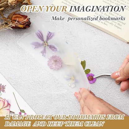 Fuyoooo 376 Pcs Pressed Flower Bookmark Kit,Purple,2 x 8 Inch - Image 5