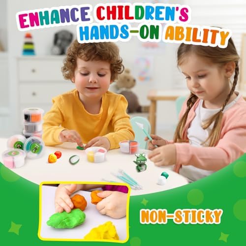 Kasfalci Air Dry Clay Kit for Kids, 12 Animals Modeling Magic Clay Sculpting Set, DIY Party Favors Arts & Crafts for Kids Ages 4-6-8-12, Ultra Light & Soft, Safe & Non-Stick with Tools & Tutorials - Image 2