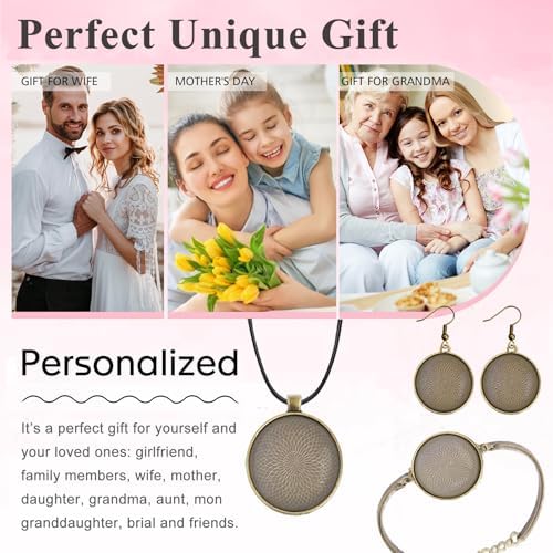 J6QIHANG Pendant Trays Set with Glass Cabochons for Jewelry Making - Image 7
