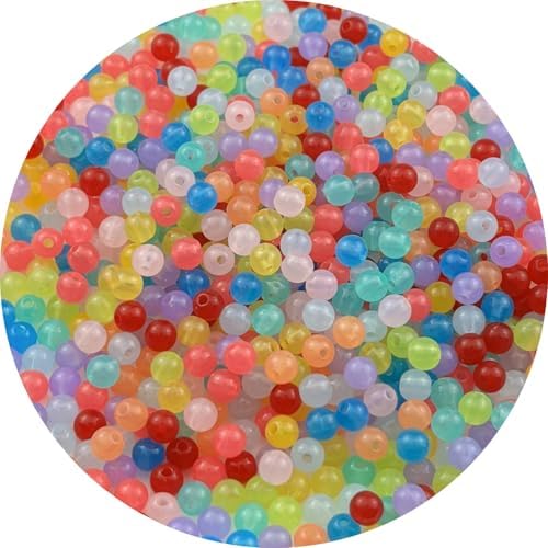 700pcs Acrylic Round Beads for Crafts 6mm Resin Candy Color Spacer Beads with Hole for Jewelry Making Sewing Crafts Decoration Necklaces Bracelets Earrings Supplies(Jelly Mix Colors) by Unknown