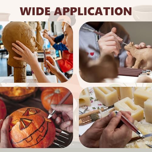 Clay Tools Sculpting, Double-Sided Polymer Carving Tools Kit, Wood Ceramic Tool Set for Pottery, Air Dry Clay, Polymer Clay, Sculpting, Modeling, Pumpkin Carving and Supplies - Image 4