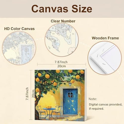 Gemozaic Lemon Tree Paint by Numbers Kit for Adults with Frame and Easel - Image 2