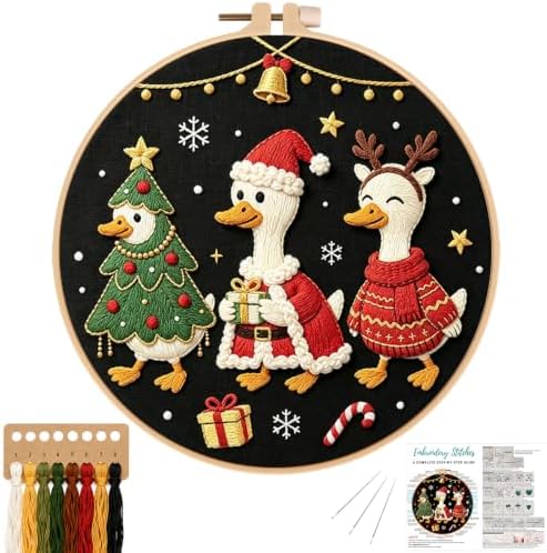 Nuberlic Christmas Embroidery Kit for Beginners Adults DIY Needlepoint by Nuberlic