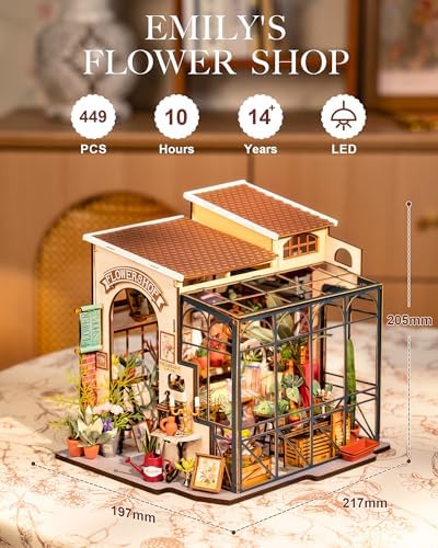 Rolife Flower Shop Miniature House Kit with LED Lights - Image 4