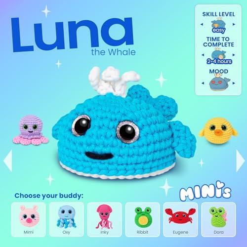 Cookie Box Crochet Kit for Beginners, Whale Luna - Image 3