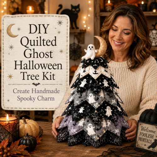 2026 New Christmas & Halloween DIY Quilted Fabric Tree Kit, 3D Layered Sewing Craft Set for Beginners, Christmas Tree Quilt Kit, Handmade Tabletop Holiday Decor, Gift for Craft Lover - Image 2